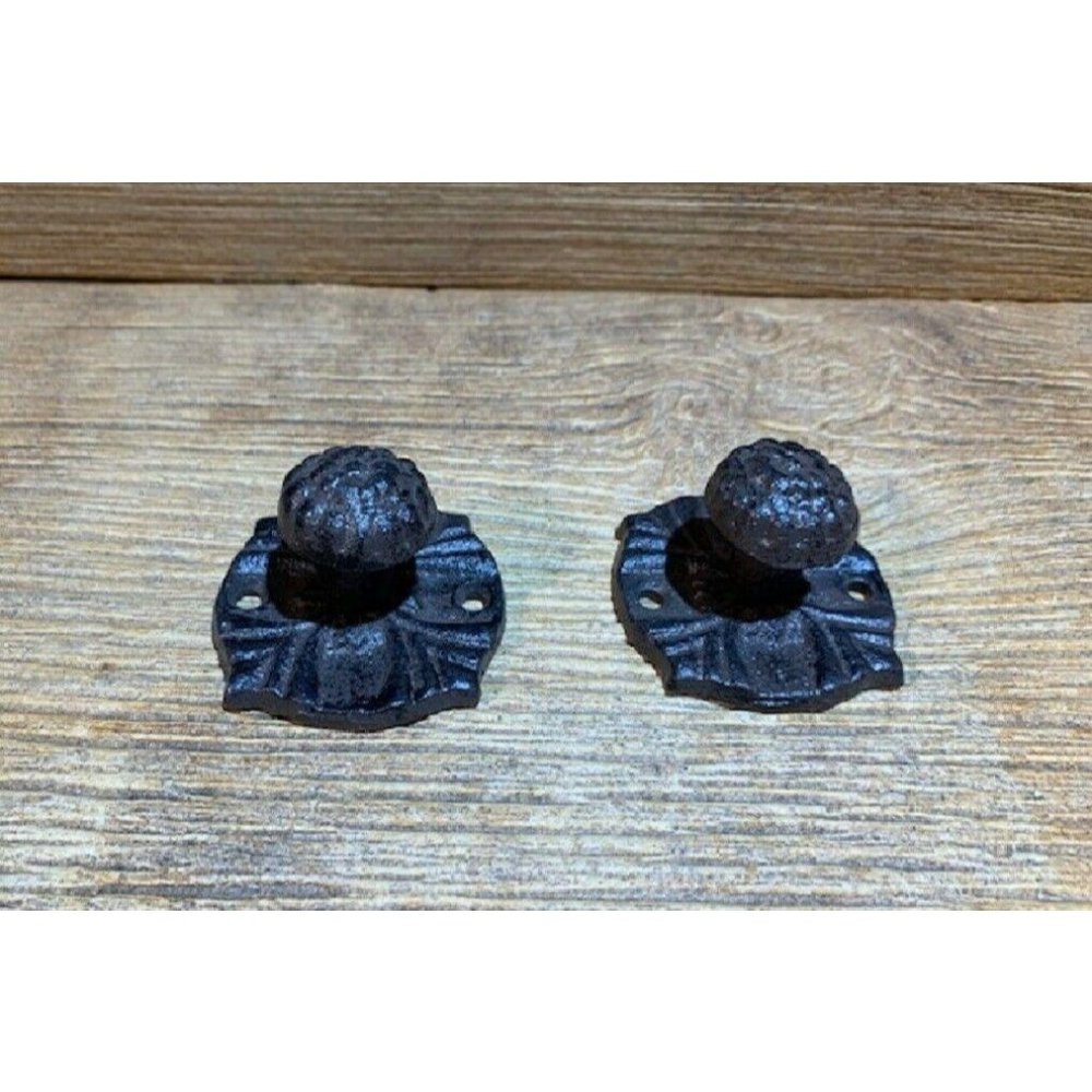 Two (2) Drawer Pulls Vintage Cast Iron Drawer Knob 2 1/4" wide Base 0170-0062